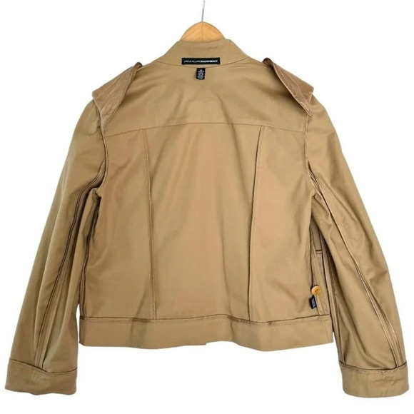 90s Vintage Linda Allard for Ellen Tracy Tan Mandarin Collar Blazer Size 12 - Picture 7 of 10